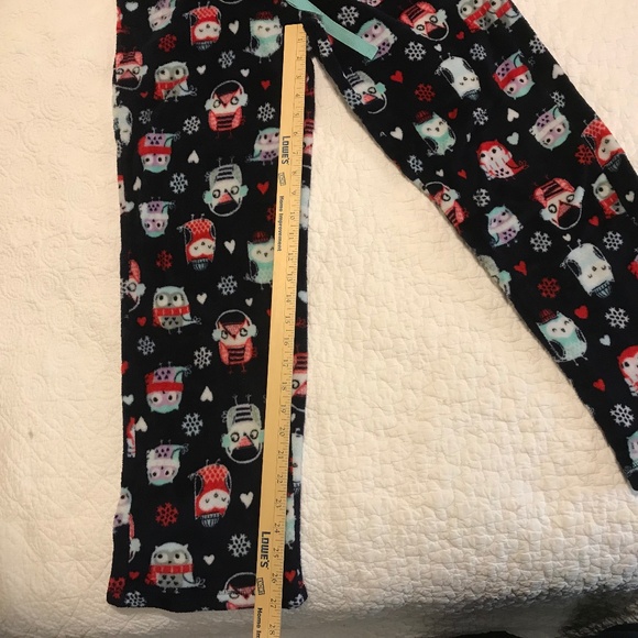 Secret Treasures fluffy dark blue pull-on sleep pants with owl pattern (S) - Picture 5 of 9